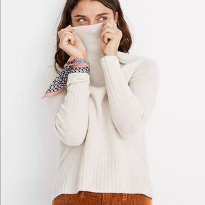 Madewell Women's Mock Neck Long Sleeve Sweater M Medium New Ivory/beige
